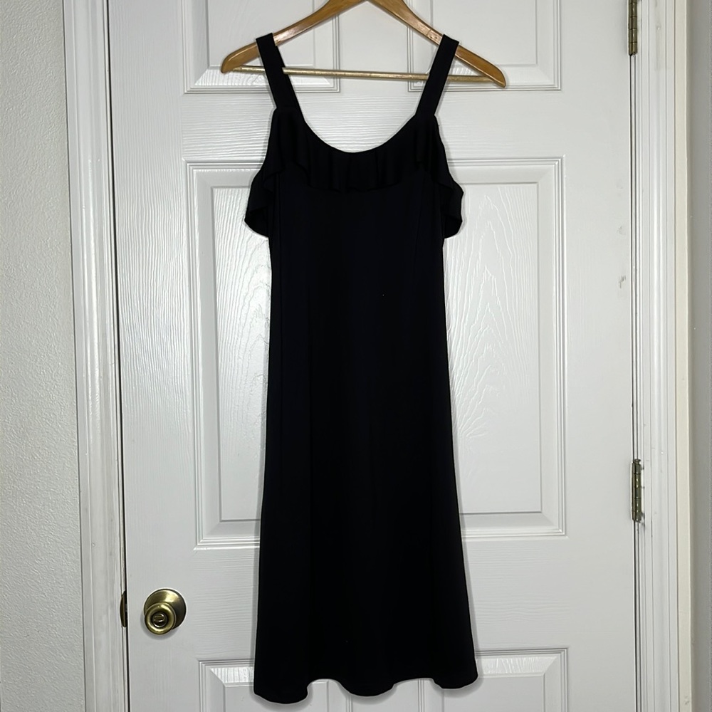 Peach black with ruffles women’s dress